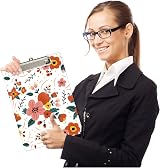 Hnogri A4 Clipboard Red Flowers Low Profile Clip High-Gloss PP Plastic view 7