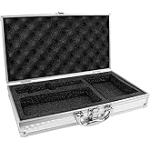 UPIQNG Aluminum Case with Lock Portable Metal Hard Suitcase Professional Clipper Case Aluminum Briefcase with Ripple Foam,Sliver (13.7x7.5x2.5Inch), Sliver, fashion