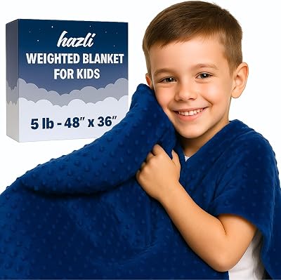 hazli Super-Soft Kids Weighted Blanket 5 Pounds - Weighted Blanket for Kids - Easy to Clean, Washable Minky Cover - 36x48 Inches 5lbs Child - Small Heavy Blanket for Girls and Boys