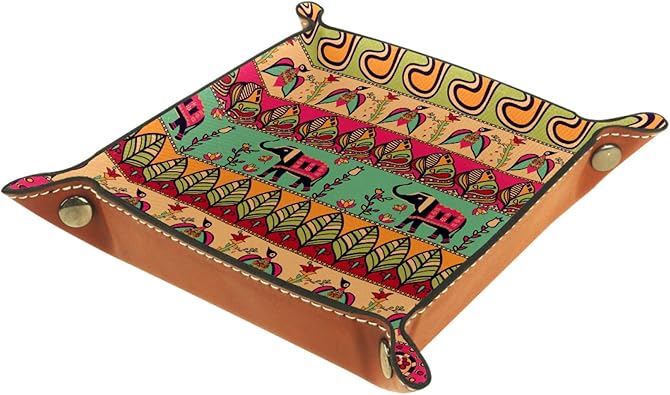 XiangHeFu Ledertablett,Schmucktablett Dekoplatte,Wunderschöner Elefant