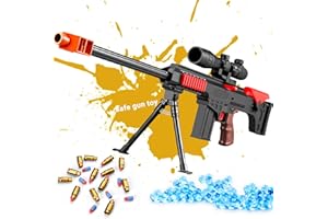 UKOLA Long Size Barrett Sniper Rifle Shell Ejecting Toy Gun Safe Shell Ejection EVA Soft Bullet Sniper Rifle for Kids Realistic Model for Boy… (Red)