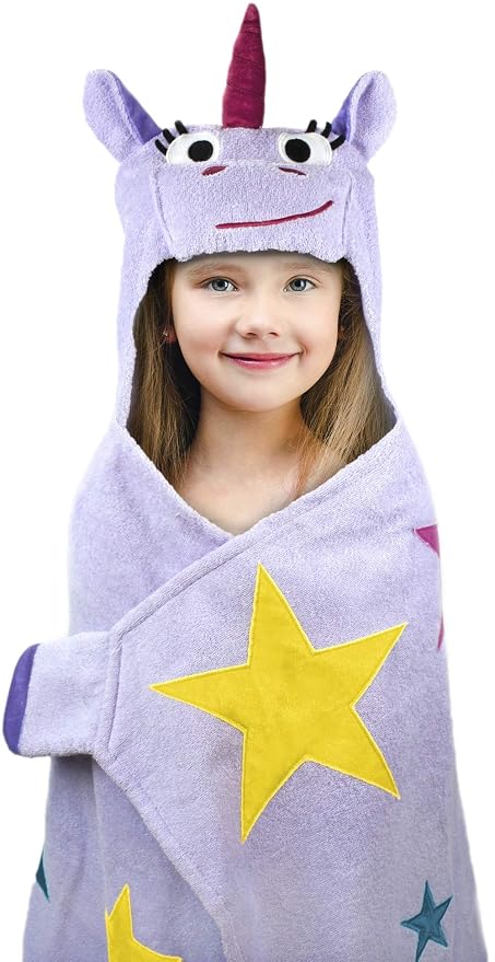 Hooded Towel For Kids Oversize Cotton Character Hood Towel Makes Getting Dry Fun Ideal Beach Towels For Toddlers Small Children Use At The