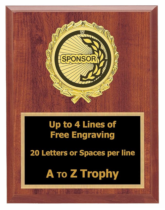 Trophies Sponsor Plaque Awards 5x7 Wood Sports Team Trophy