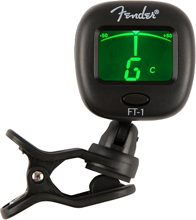 Fender FT-1 Pro Clip-On Tuner Gen 1 for Electric Acoustic Bass Ukulele Black