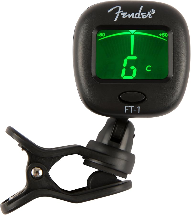 Fender FT-1 Pro Clip-On Tuner Gen 2 for Electric Acoustic Bass Ukulele Black