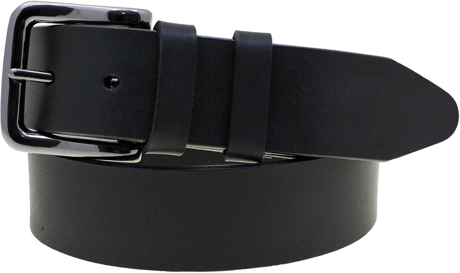 Mens 1 1/2 Plain Black Latigo Leather Belt Black Buckle Made In America