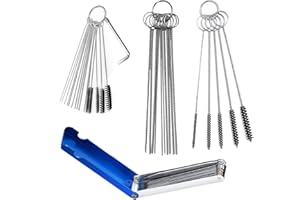 Quaprodur 4 Set Carburetor Cleaning Kit,Carbon Dirt Jet Remove Cleaner,13 Cleaning Wires Set, 20 Cleaning Needles, 10 Nylon B