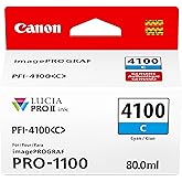 Canon PFI-4100 Genuine Cyan Ink Tank, Compatible with imagePROGRAF PRO-1100 Printers