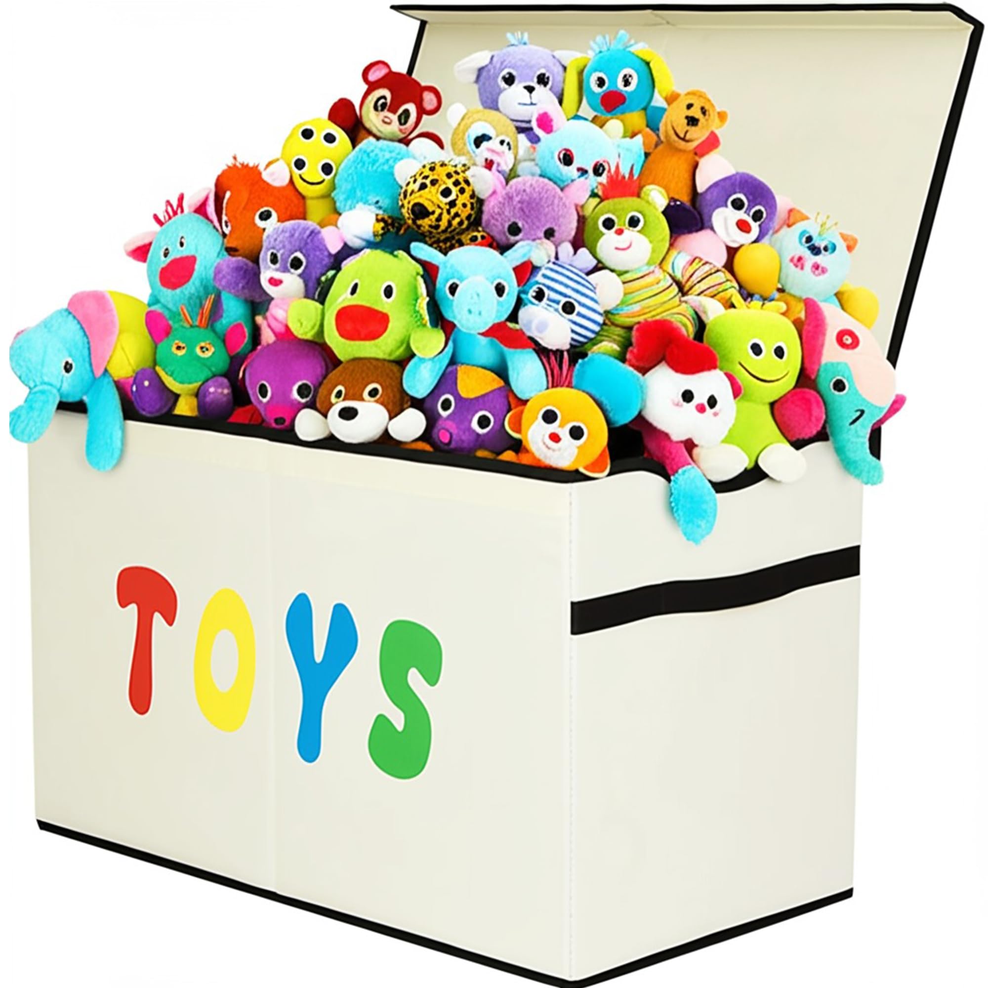 Photo 1 of YOLOXO Toy Box Chest, Collapsible Sturdy Storage Bins with Lids, Extra Large Kids Toy Storage Organizer Boxes Bins Baskets for Kids, Boys, Girls, Nursery Room, Playroom, Closet (New Beige)