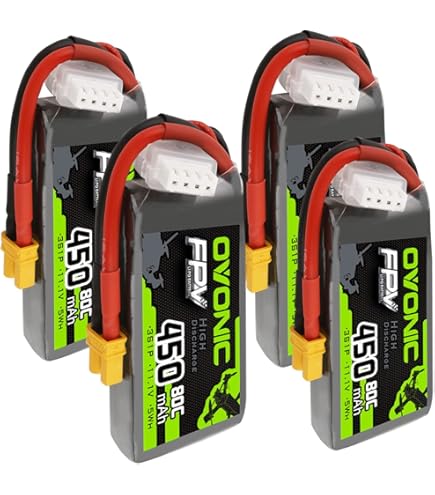 Amazon.com: OVONIC 4S Lipo Battery 80C 450mAh 14.8V Lipo