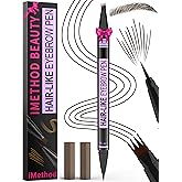 iMethod Eyebrow Pen - Eyebrow Pencil Magic 2-in-1 Eye Brow Pencils for Women with 4-Fork-Tip and Precise Brush-Tip Create Natural Hair-Like Brows, Last All Day, Microblading Eyebrow Pen, Dark Brown