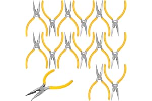 Biugaaufai 15 Pack Mini Needle Nose Pliers, 5 Inch Thin Needle Nose Pliers, Small Spring Loaded Nose Pliers for Precision Crafting, Jewelry Making & More