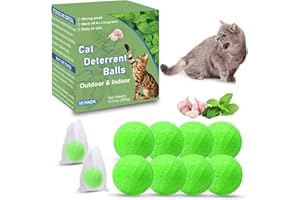 GIANAC Cat Deterrent Outdoor, Preventing Cats and Dogs from Peeing, 10 Pack Natural Peppermint Oil Cat Deterrent Ball Outdoor Indoor Keep Cats Out of Yard Garden Lawn, Guard Against Scratch and Chew1