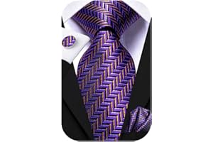 Hi-Tie Mens 70 inches Tie Set Extra Long Necktie With Cufflinks Handkerchief For Big and Tall Men Business Wedding