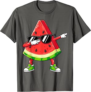 Dabbing Watermelon Sunglasses Summer Tropical Fruit T-Shirt