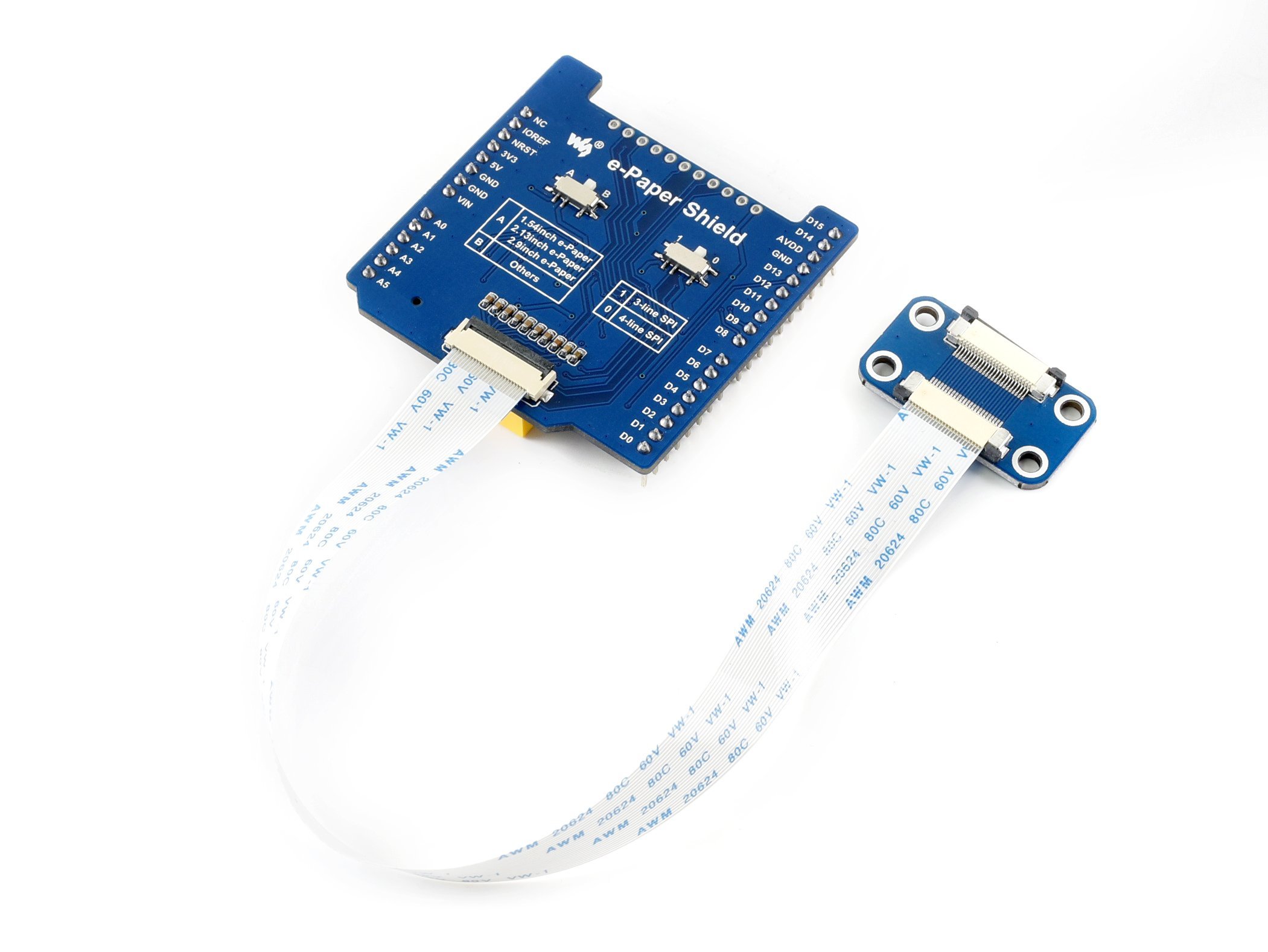 Waveshare Universal Driver Board Shield, for Connecting NUCLEO and E-Paper Raw Panels, Supports Various Waveshare SPI E-Paper Raw Panels