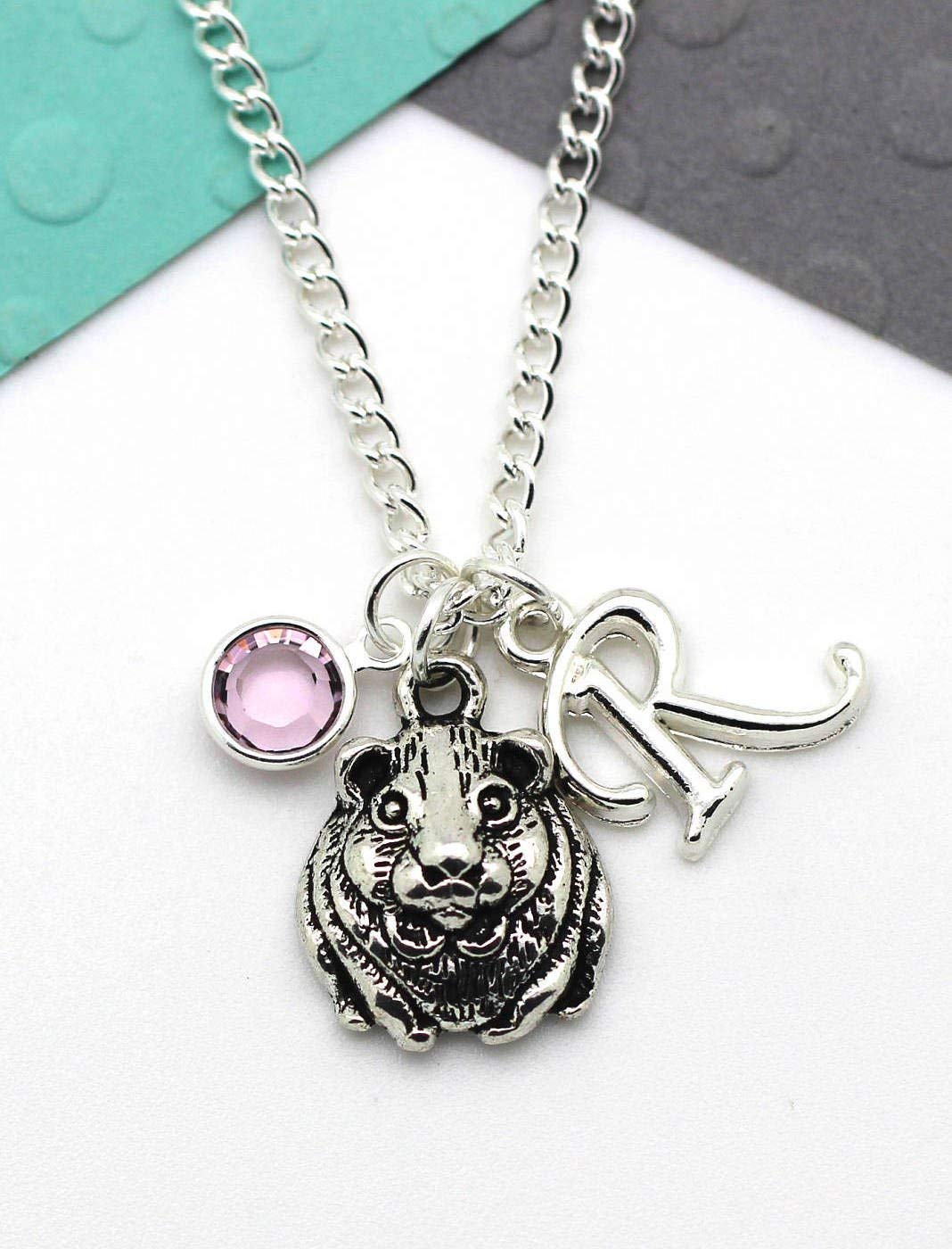 Personalised Guinea Pig Necklace, Custom Pet Charm Necklace