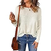 Acelitt Womens Casual Lightweight Long Sleeve Crewneck Knit Shirts Tops, S-XXL