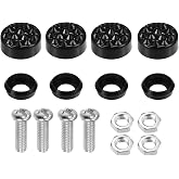 X AUTOHAUX 1 Set Bling Car License Plate Fasteners Screws Caps Covers Black | Universal, Rhinestone License Plate Bolt Cap, Plastic Washer, for Car