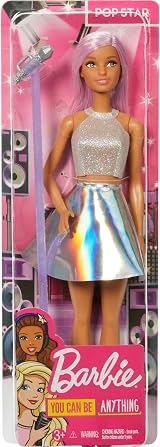 Barbie You Can Be Anything Pop Star Doll with Microphone Stand Pink Hair FXN98 view 6