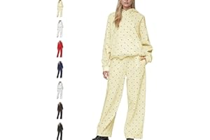 Polka Dot Hoodie and Sweatpants Set for Women Polka Dot Lounge 2 Piece Outfits Oversized Cute Sweatsuits