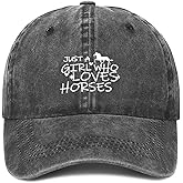 Just Girl Who Loves Horse Hat Baseball Cap for Women Adjustable Trendy Hats Cotton