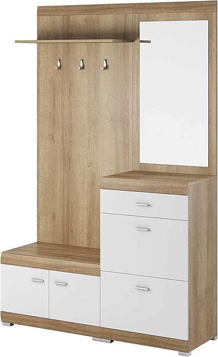 Ensemble De Meubles D Entree Vestiaire Meuble De Rangement Pour Chaussure Couloir Mirrela Amazon Fr Cuisine Maison
