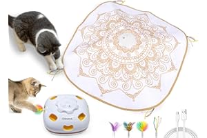 ORSDA Cat Toys for Indoor Cats, 4 in 1 Interactive Cat Toys, Automatic Cat Toy Kitten Toy, Rechargeable Electric Enrichment Toy for Cat Toy for Bored Indoor Adult Cats Hide and Seek, Whack-A-Mole
