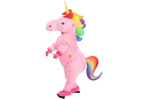 JYZCOS Adult Size Unicorn Inflatable Costume for Halloween Party Full Body Unisex Blowup Suit