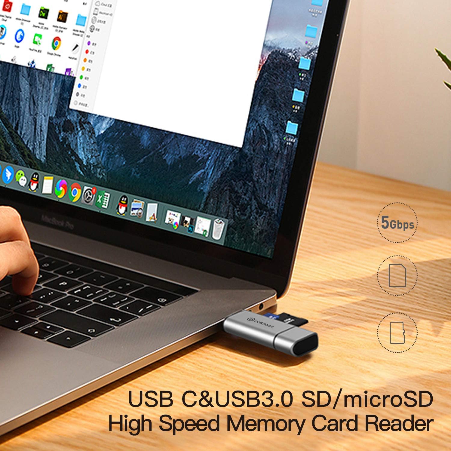 USB C Card Reader Ankmax UC312S USB 3.0 Memory Card Reader OTG Adapter for TF, SD, Micro SD, SDXC, SDHC, MMC, RS-MMC, Micro SDXC, Micro SDHC, UHS-I for MacBook, Windows PC, Android Smartphone Tablet: Computers & Accessories