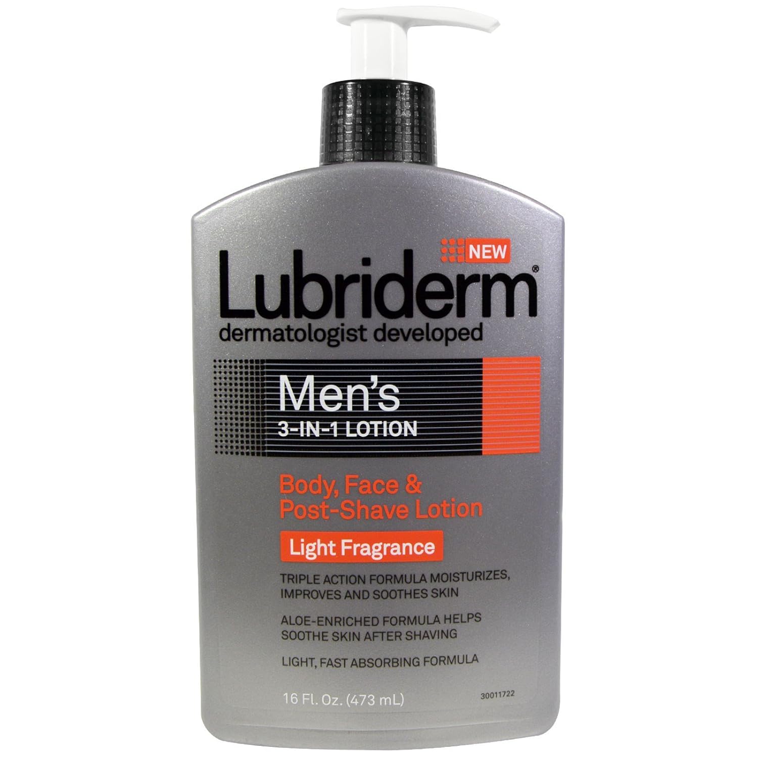 Lubriderm Mens 3in1 Body, Face & PostShave Lotion Light Fragrance 16FZ