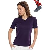 Merino.tech Merino Wool T Shirt Women - 100% Merino Wool Base Layer Women Short Sleeve Moisture-Wicking Tee and Hiking Socks