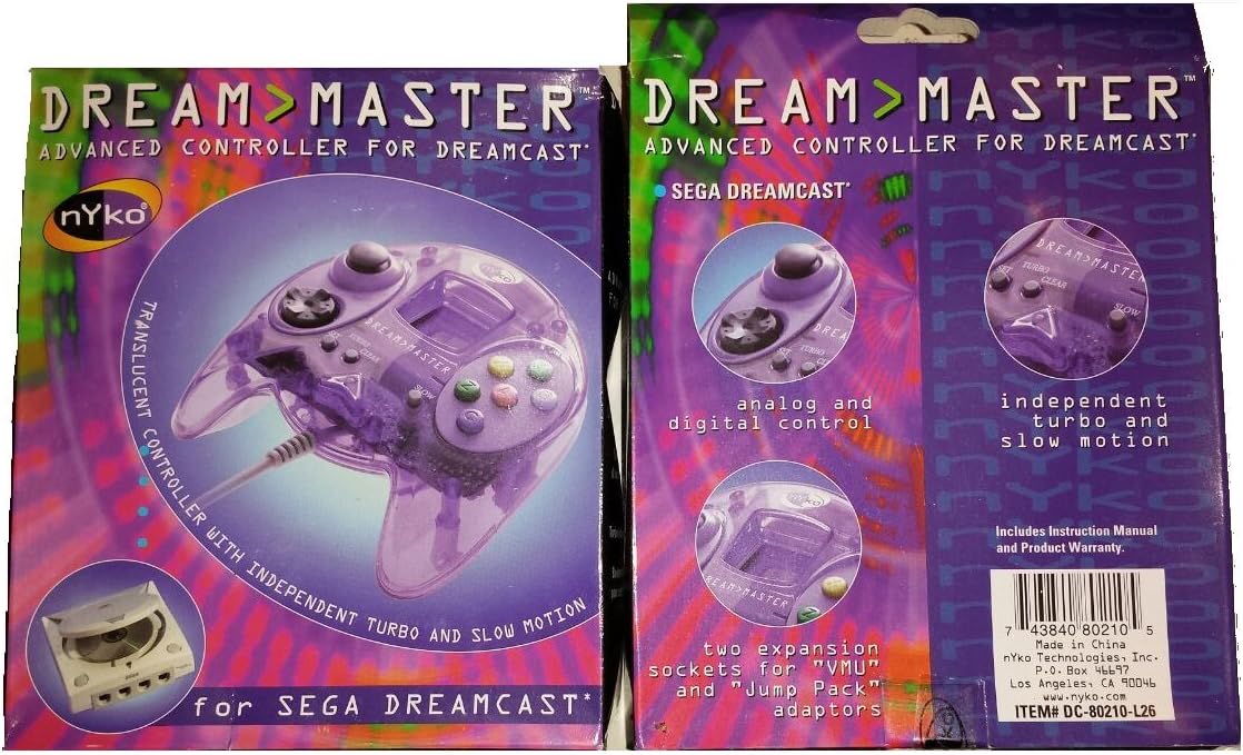 DREAMCAST CONTROLL (PURPLE) DREAM MASTER ADVANCED DREAMCAST CONTROLLER