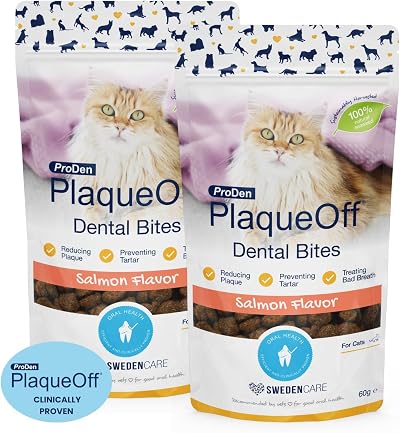 ProDen PlaqueOff 60g Salmon Bites Cat Dental Care Bundle