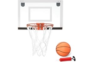 �鶹�� Basics Mini Indoor Basketball Hoop, Over The Door Backboard and Rim, 45.72cm x 30.48cm