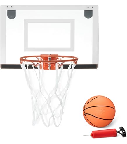 Ensemble Basket Silencieux Intérieur - Ballon En Mousse à 2500 Micropores - Panier 30 Cm - Installation Adhésive Sans Perçage - Dès 3 Ans