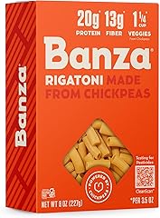 Banza Rigatoni Pasta from Chickpeas - Gluten Free, High Protein, and Lower Carb Protein Rigatoni Chickpea Pasta - 8oz