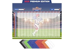 Dreamy Cubby Fantasy Football Draft Board Kit, 5 Feet x 3.3 Feet Board – Premium Color Edition