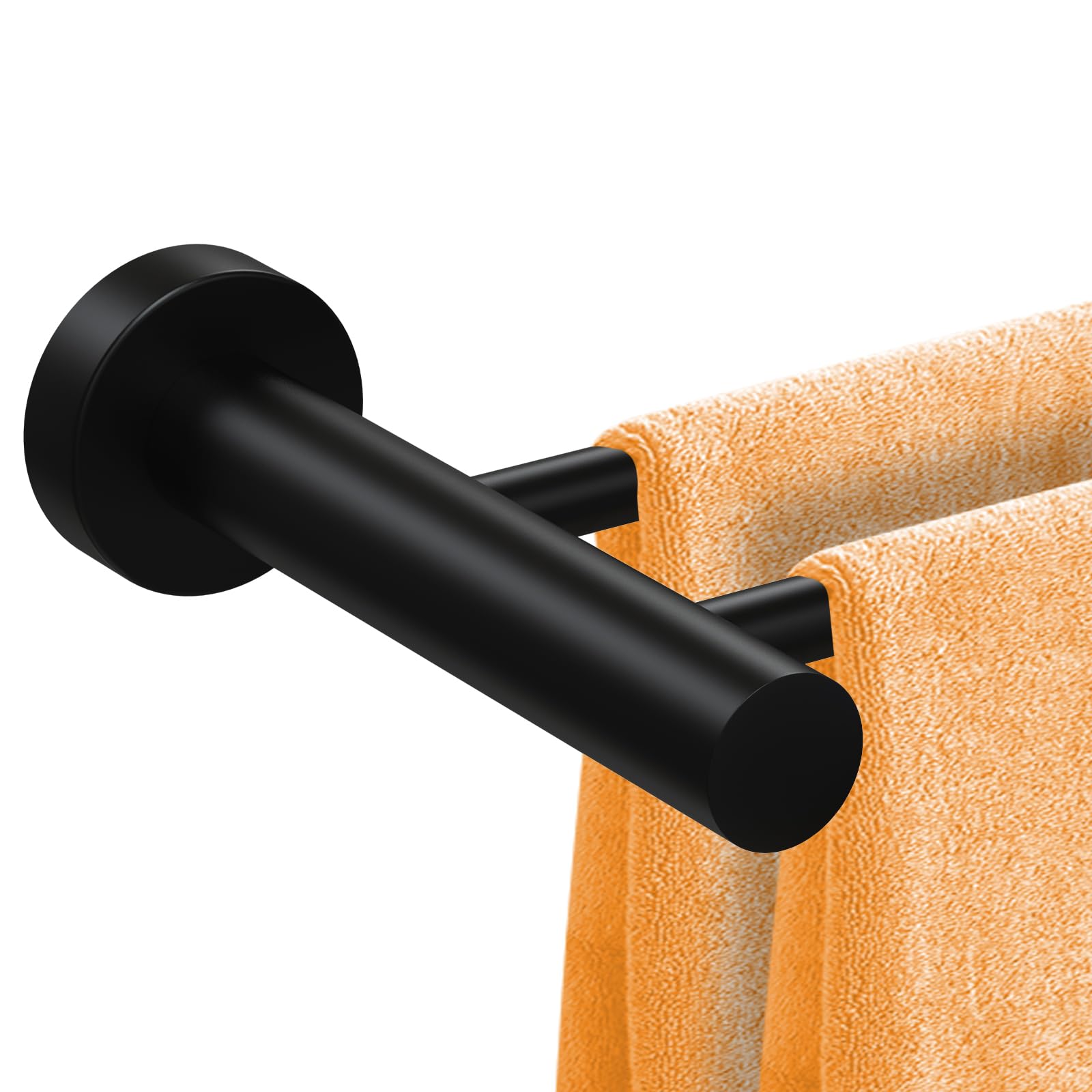 HONPHIER Adjustable Towel Rack 43-72CM Wall Mounted Towel Rail SUS304 Stainless Steel Towel Holder Towel Bars for Kitchen Bathroom Toilet Hotel Office, Black (Double Bar)