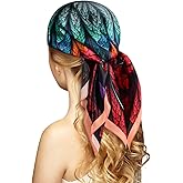 100% Silk Head Scarf for Women - 27" Hair Scarves Satin Bandanas Square for Night Sleeping with Gift Packed