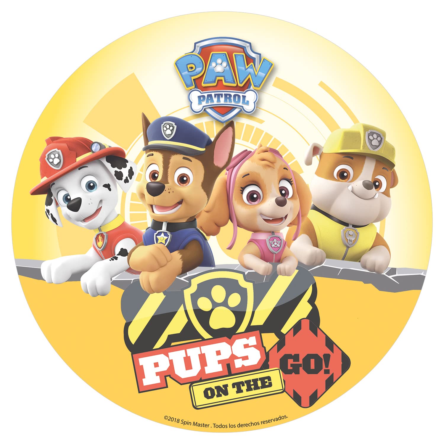 Dekora 160129 for PAW PATROL fans Round 20cm Edible WAFER cake topper.