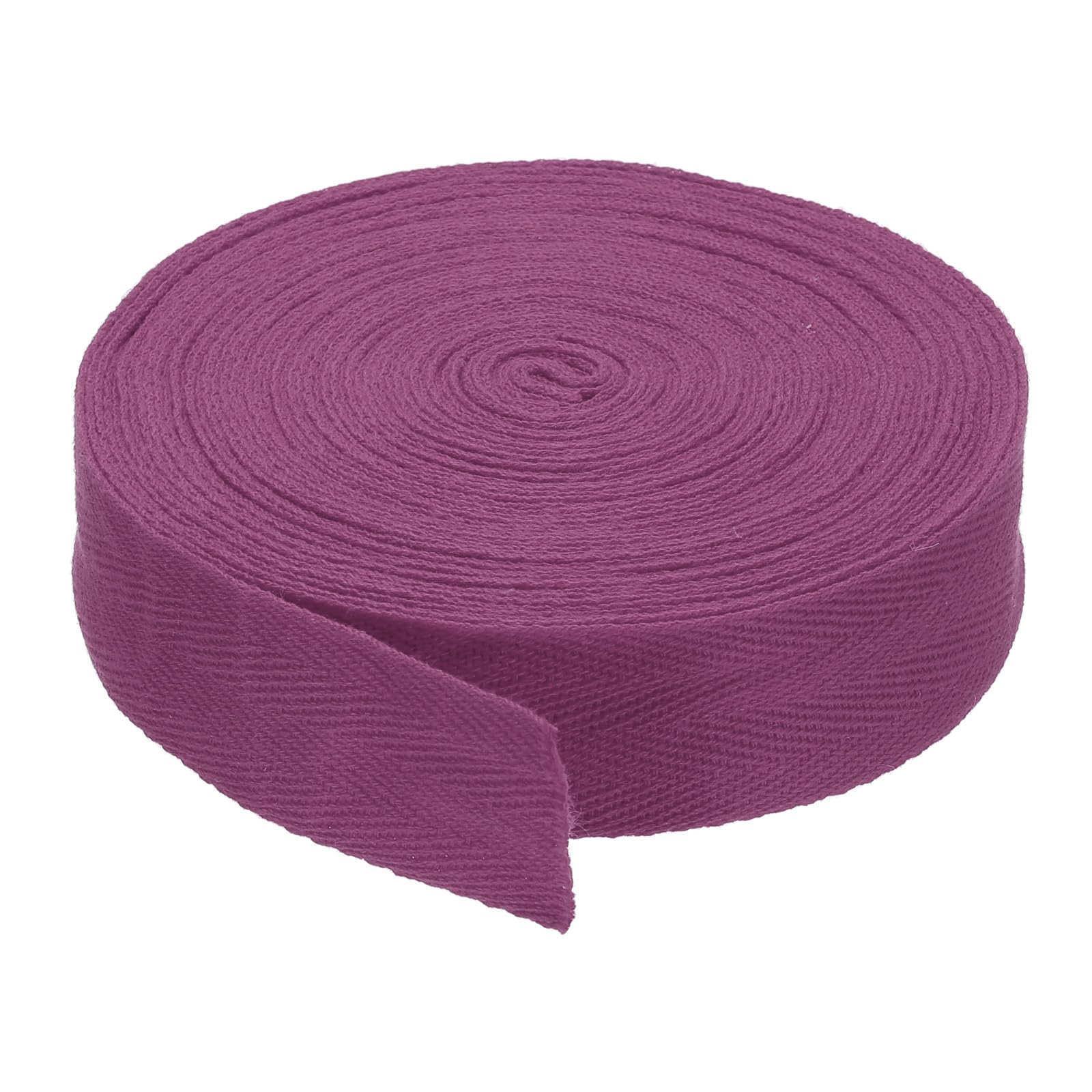 PATIKIL 1"/2.5cm Cotton Twill Tape 10 Yards Cotton Ribbon Bias Binding Tape Herringbone Webbing Trim for Sewing Gift Wrapping Craft DIY Purple Red