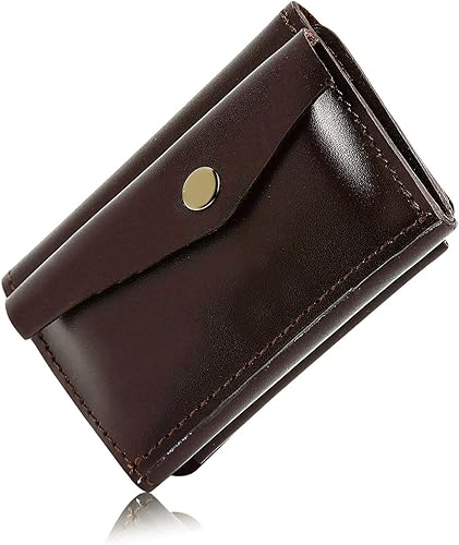 Amazon ミニ財布 メンズ 本革 革 レザー おしゃれ ブランド 人気 財布 コンパクト 小さい 小さい財布 メンズ財布 ダークブラウン 財布