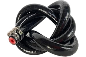 Bekelan 6.5MM (1/4") X 3.28FT Black High Temp Reinforced Silicone Heater Tubing Hose Radiator Coolant Straight Line(Work Pressure 145PSI/4-ply Reinforced/5MM Thick)+2 Clamp