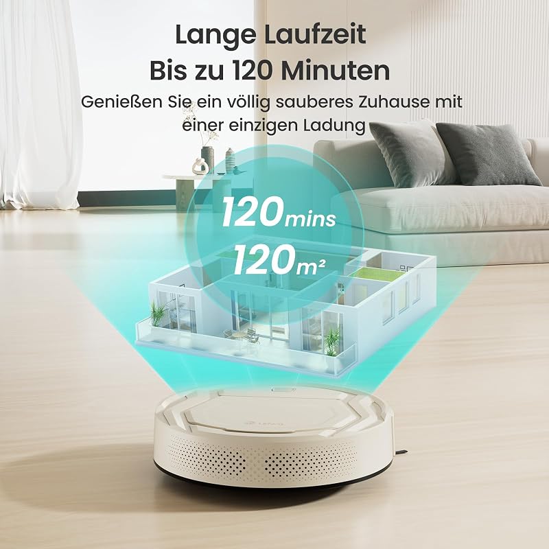 M210P Staubsauger Roboter,6 Reinigungsmodi,Größe 28 cm,Champagne