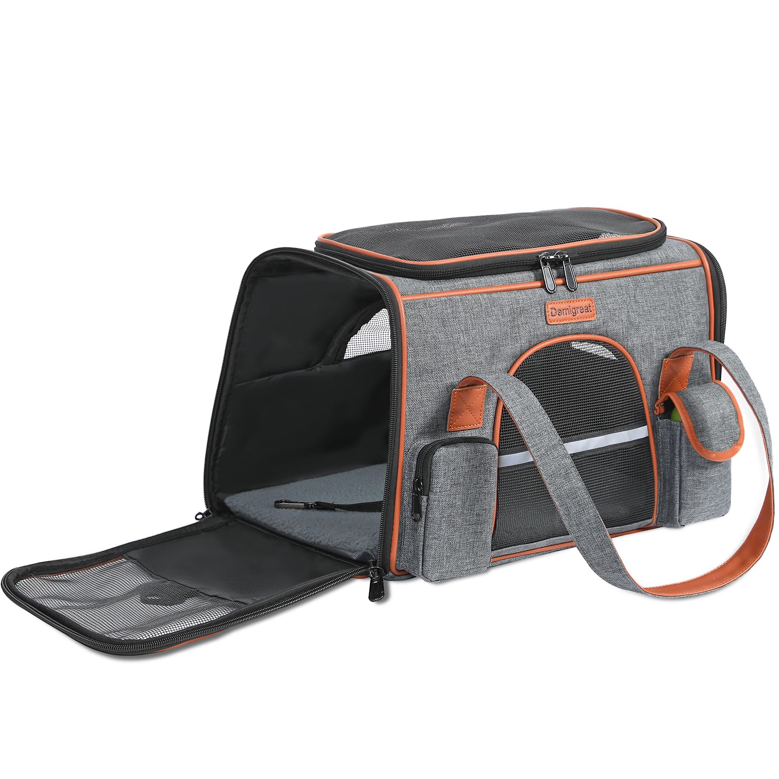 Demigreat Foldable Transport Bag for Cats Dogs up to 7 kg, Breathable Transport Box for Middle Small Dogs Cats Dog Carrier