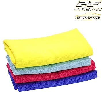 Microfiber Cloth Pack Of 4 380 Gsm 40 X 40 Cm Amazon In Car Motorbike