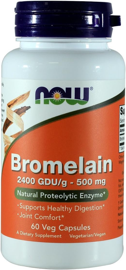 NOW Bromelain 2400 GDU, 500mg, 60 Capsules (Pack of 2): Health & Personal Care