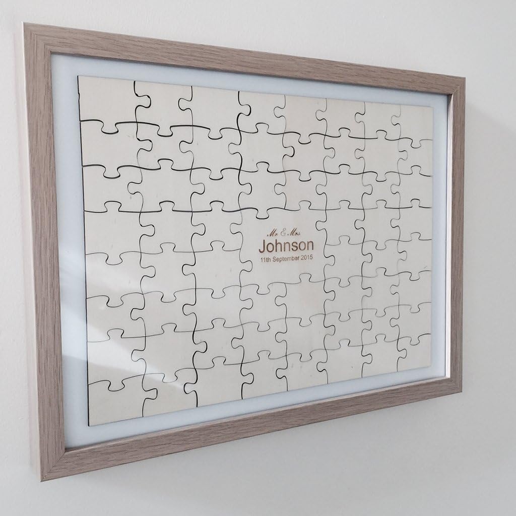 Crafty Gift Company Personalised jigsaw wedding guestbook - 92 pieces including frame