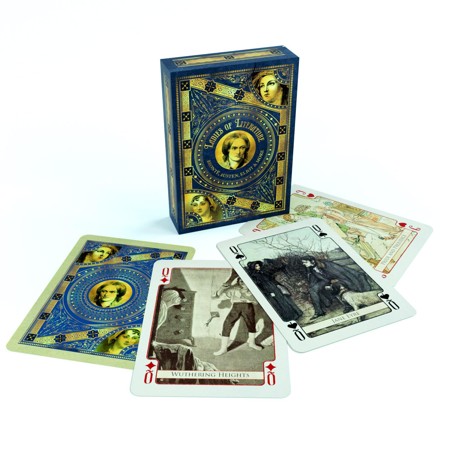 Cultzilla Ladies of Literature Illustrated Playing Cards, Bronte, Eliot, Austen